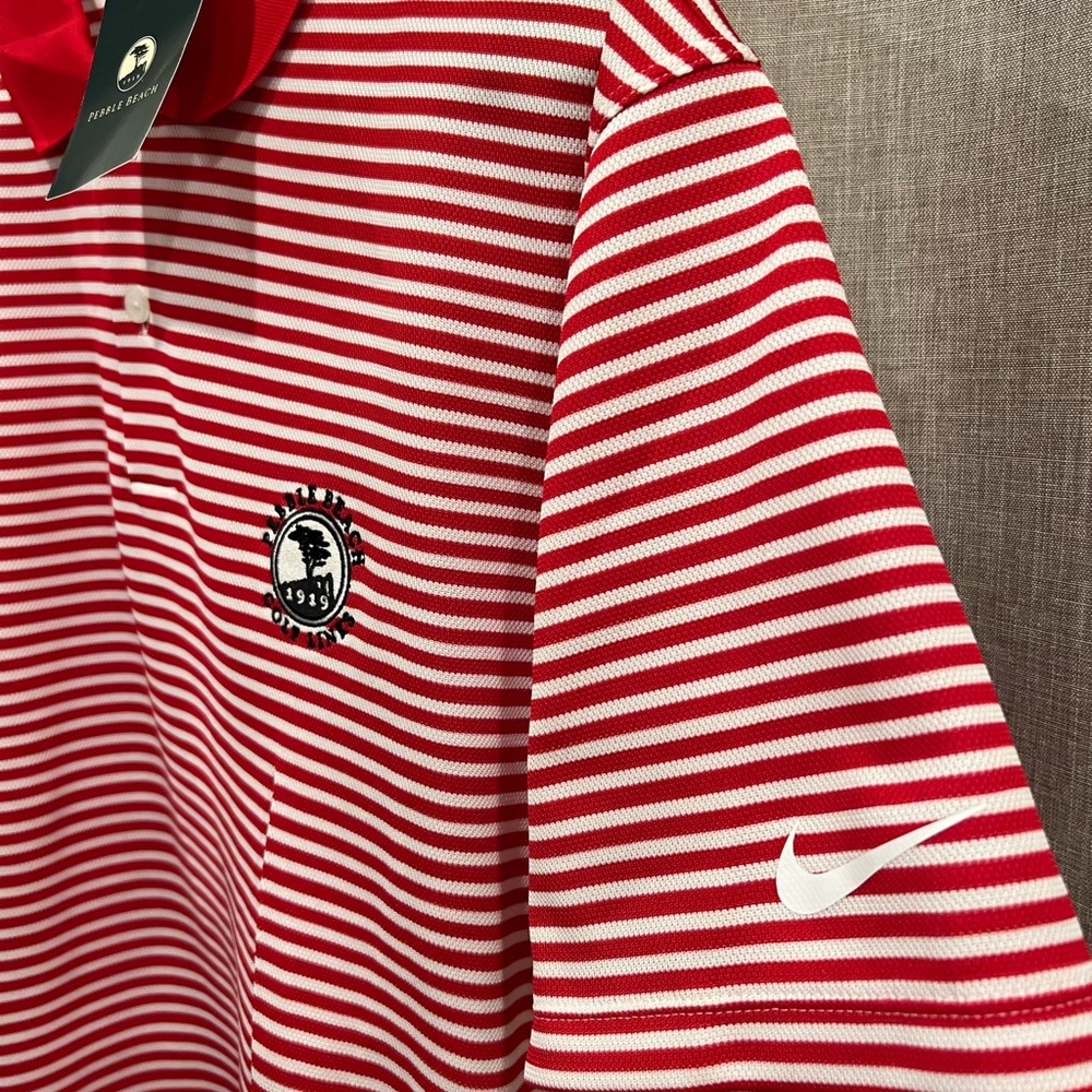Pebble Beach logo golf shirt. Nike dri fit. New size small